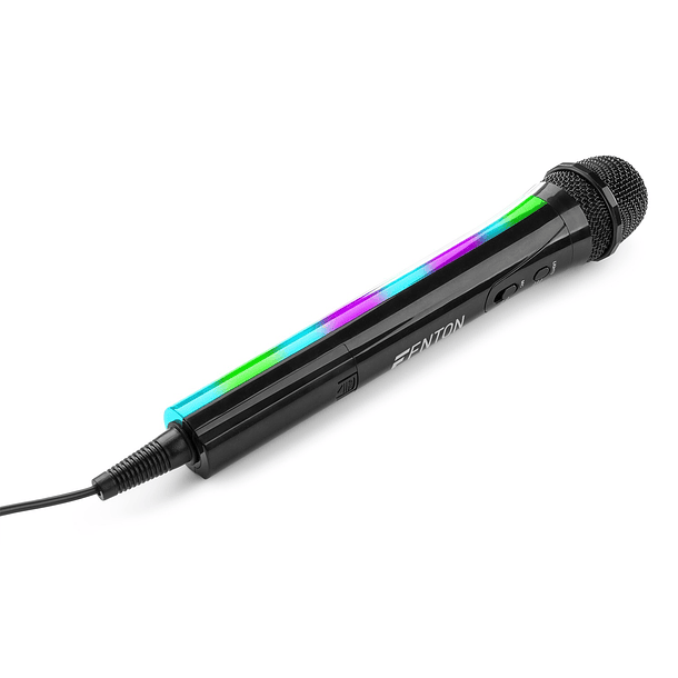 Microfone Karaoke c/ Iluminação LED RGB (KMD55B) Preto - FENTON 3