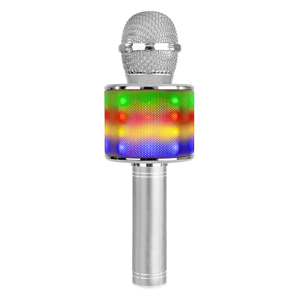 Microfone KMI5G Bluetooth c/ Altifalante e LEDs (Prateado) - MAX 2