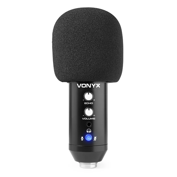 Microfone Condensador USB de Estúdio c/ Eco (CM320B) Preto - VONYX 4