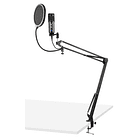 Microfone Condensador USB de Estúdio c/ Eco e Suporte Dobrável (CMS320B) Preto - VONYX 1