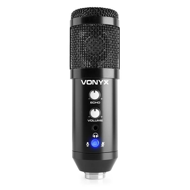 Microfone Condensador USB de Estúdio c/ Eco e Suporte Dobrável (CMS320B) Preto - VONYX 4