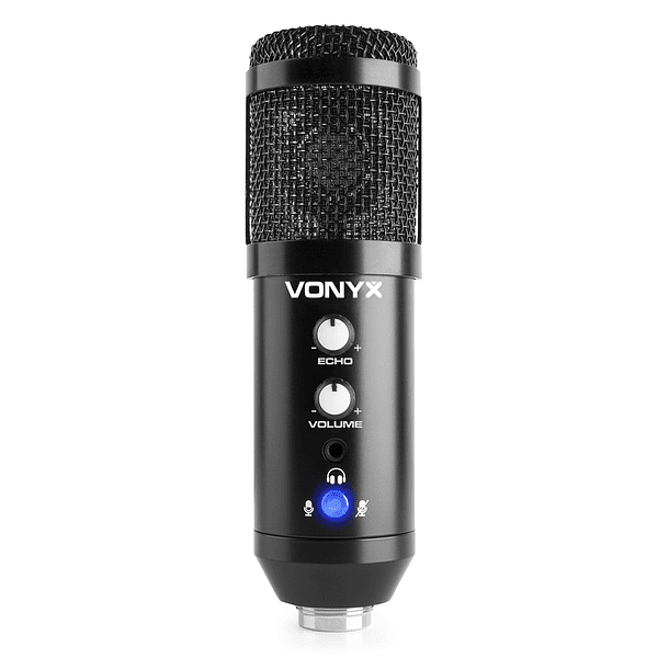 Microfone Condensador USB de Estúdio c/ Eco e Suporte Dobrável (CMS320B) Preto - VONYX 4