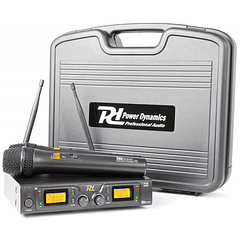 Central 2 Microfones Mão Profissionais UHF 8 Canais s/ Fios (PD782) - Power Dynamics