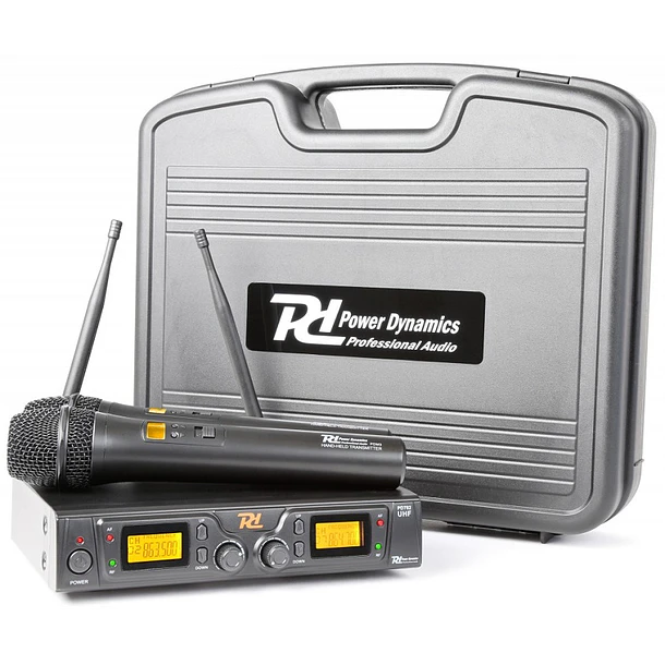 Central 2 Microfones Mão Profissionais UHF 8 Canais s/ Fios (PD782) - Power Dynamics 1