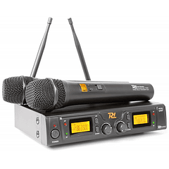 Central 2 Microfones Mão Profissionais UHF 8 Canais s/ Fios (PD782) - Power Dynamics