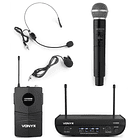 Central 2 Microfones UHF 2 Canais s/ Fios (Mão e Cabeça) WM82C - VONYX 1