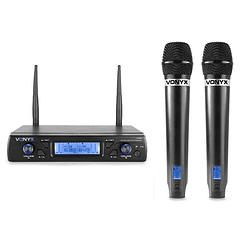 Central 2 Microfones Mão UHF 16 Canais s/ Fios (WM62) - VONYX