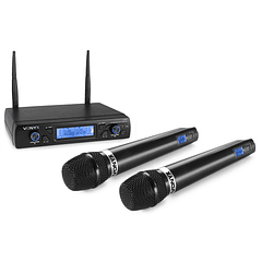 Central 2 Microfones Mão UHF 16 Canais s/ Fios (WM62) - VONYX