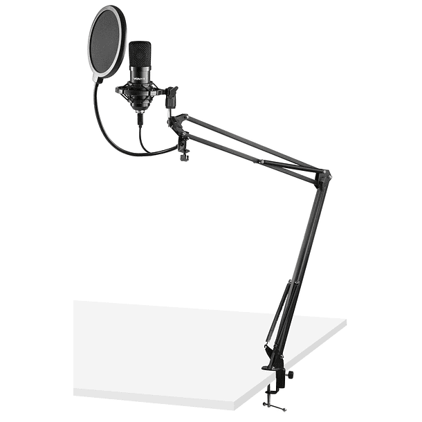 Microfone Condensador USB de Estúdio c/ Suporte Dobrável (CMS300B) Preto - VONYX 1