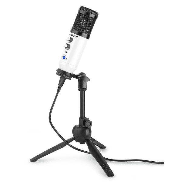 Microfone Condensador USB de Estúdio c/ Eco (CM320W) Branco - VONYX 1