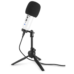 Microfone Condensador USB de Estúdio c/ Eco (CM320W) Branco - VONYX