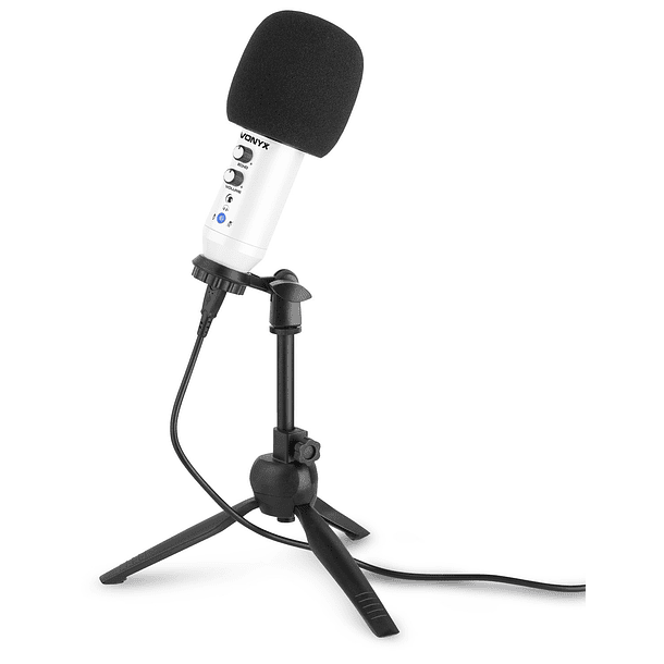 Microfone Condensador USB de Estúdio c/ Eco (CM320W) Branco - VONYX 2