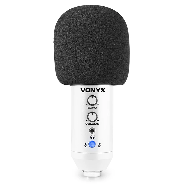 Microfone Condensador USB de Estúdio c/ Eco (CM320W) Branco - VONYX 4