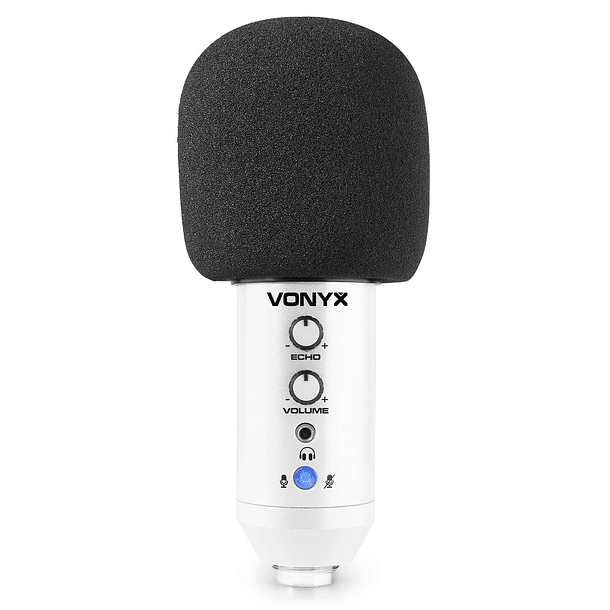 Microfone Condensador USB de Estúdio c/ Eco (CM320W) Branco - VONYX 4