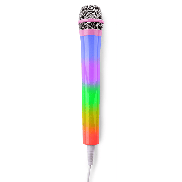 Microfone Karaoke c/ Iluminação LED RGB (Rosa) - FENTON KMD55 1