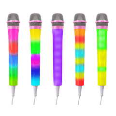 Microfone Karaoke c/ Iluminação LED RGB (Rosa) - FENTON KMD55