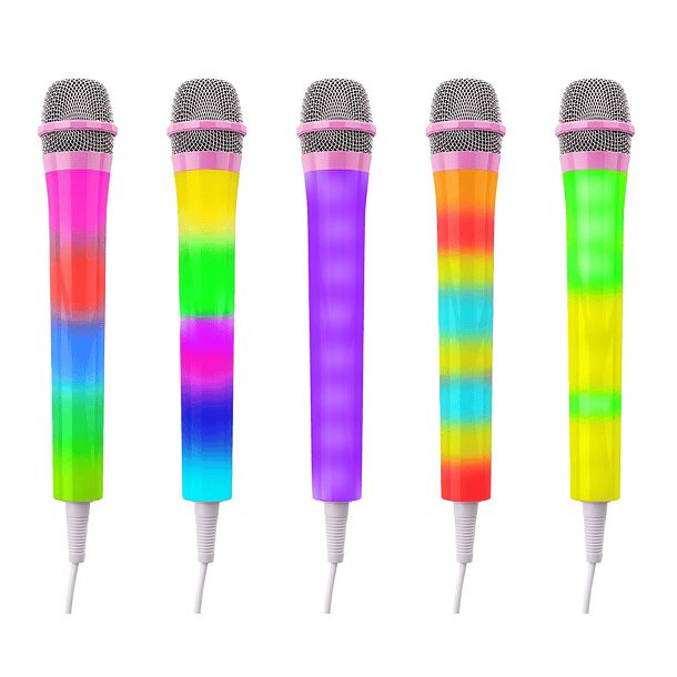 Microfone Karaoke c/ Iluminação LED RGB (Rosa) - FENTON KMD55 2