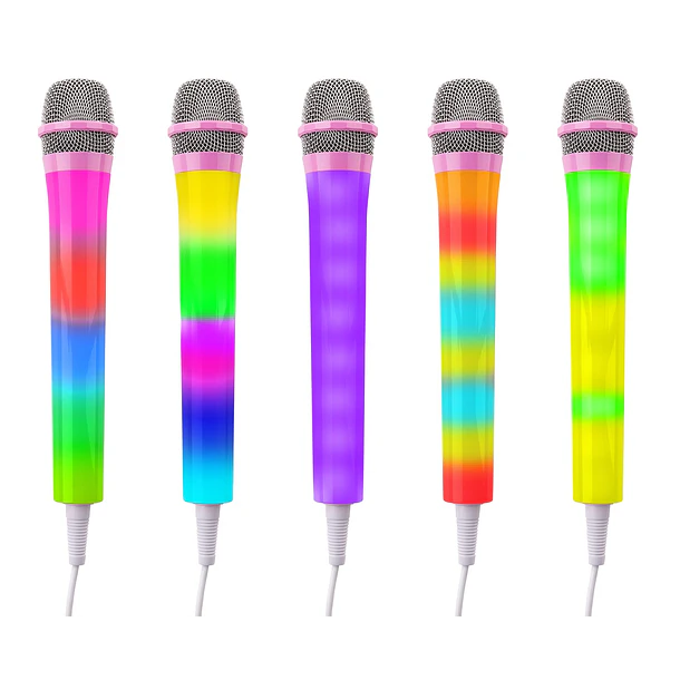 Microfone Karaoke c/ Iluminação LED RGB (Rosa) - FENTON KMD55 2