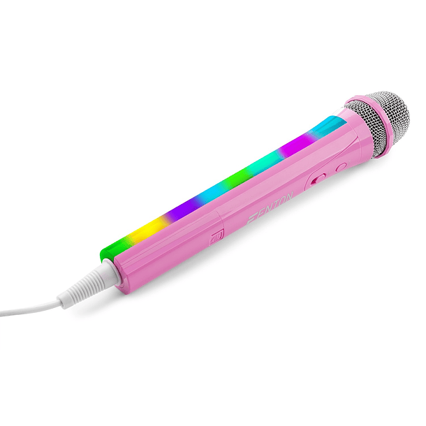 Microfone Karaoke c/ Iluminação LED RGB (Rosa) - FENTON KMD55 3