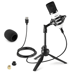 Microfone Condensador USB de Estúdio (CM300W) Branco - VONYX