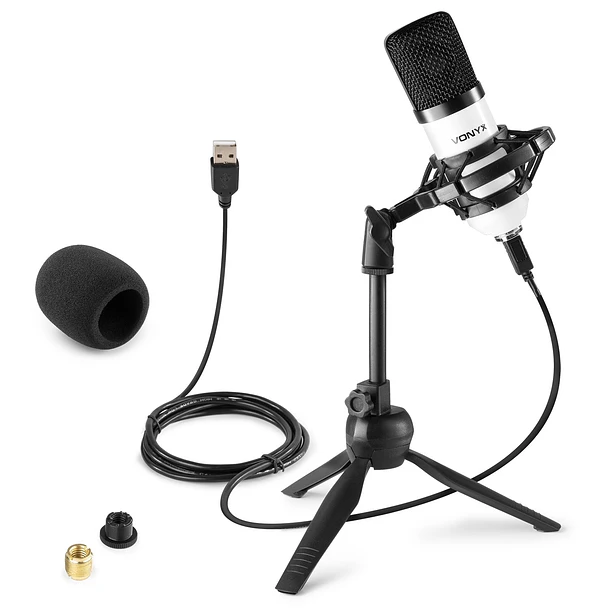 Microfone Condensador USB de Estúdio (CM300W) Branco - VONYX 1