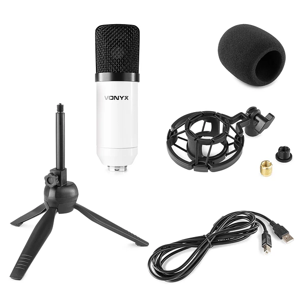Microfone Condensador USB de Estúdio (CM300W) Branco - VONYX 2