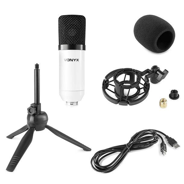 Microfone Condensador USB de Estúdio (CM300W) Branco - VONYX 2