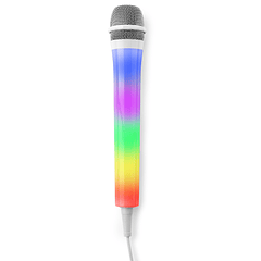 Microfone Karaoke c/ Iluminação LED RGB (KMD55W) Branco - FENTON