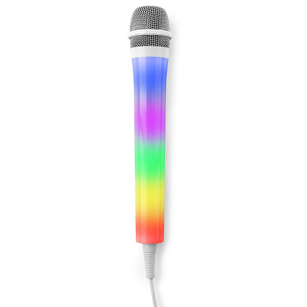 Microfone Karaoke c/ Iluminação LED RGB (KMD55W) Branco - FENTON 1