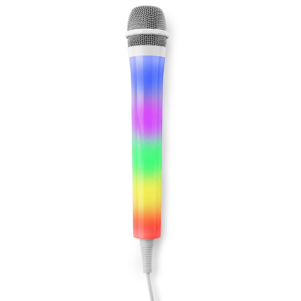 Microfone Karaoke c/ Iluminação LED RGB (KMD55W) Branco - FENTON 1
