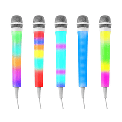 Microfone Karaoke c/ Iluminação LED RGB (KMD55W) Branco - FENTON