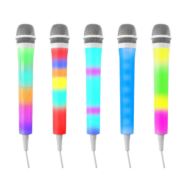 Microfone Karaoke c/ Iluminação LED RGB (KMD55W) Branco - FENTON 2