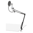 Microfone Condensador USB de Estúdio c/ Eco e Suporte Dobrável (CMS320S) Titânio - VONYX 1