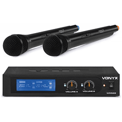 Central 2 Microfones Mão VHF 2 Canais s/ Fios (WM522) - VONYX