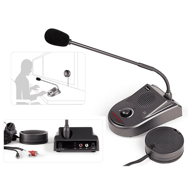 Microfone c/ Intercomunicador Bi-Direcional p/ Vidro - FONESTAR 1