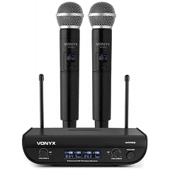 Central 2 Microfones Mão UHF 2 Canais s/ Fios (WM82) - VONYX