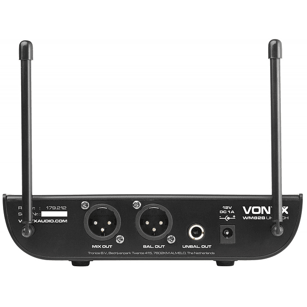 Central 2 Microfones Mão UHF 2 Canais s/ Fios (WM82) - VONYX 2