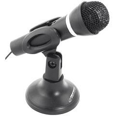 Microfone c/ Suporte p/ PC Jack 3,5mm (1,5 mts) - ESPERANZA
