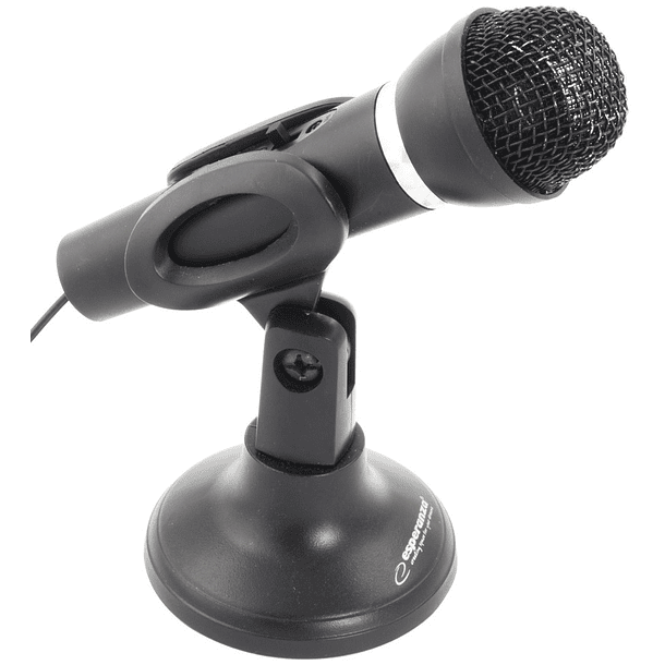 Microfone c/ Suporte p/ PC Jack 3,5mm (1,5 mts) - ESPERANZA 1