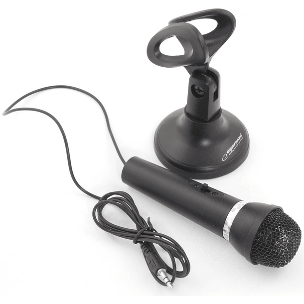 Microfone c/ Suporte p/ PC Jack 3,5mm (1,5 mts) - ESPERANZA 2