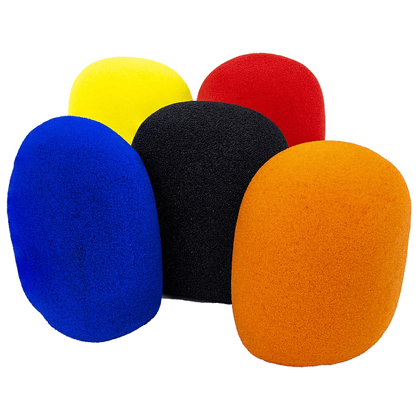 Pack 5x Esponjas Coloridas p/ Microfone - HQ POWER 1