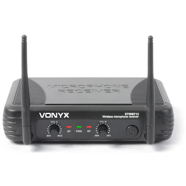 Central 2 Microfones VHF 2 Canais s/ Fios (Mão e Cabeça) STWM712C - VONYX 2