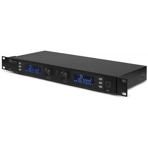 Central 2 Microfones UHF Digital 20 Canais (Mão e Cabeça) s/ Fios PD632C - Power Dynamics 2