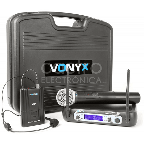 Central 2 Microfones VHF 2 Canais s/ Fios (Mão e Cabeça) WM512C - VONYX 1
