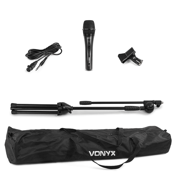 Pack Microfone c/ Cabo 5 mts, Tripé, Suporte e Bolsa Transporte - VONYX 2
