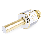 Microfone s/ Fios p/ Karaoke c/ Coluna/Bluetooth/MP3 (Dourado) KM01 - MAX 1