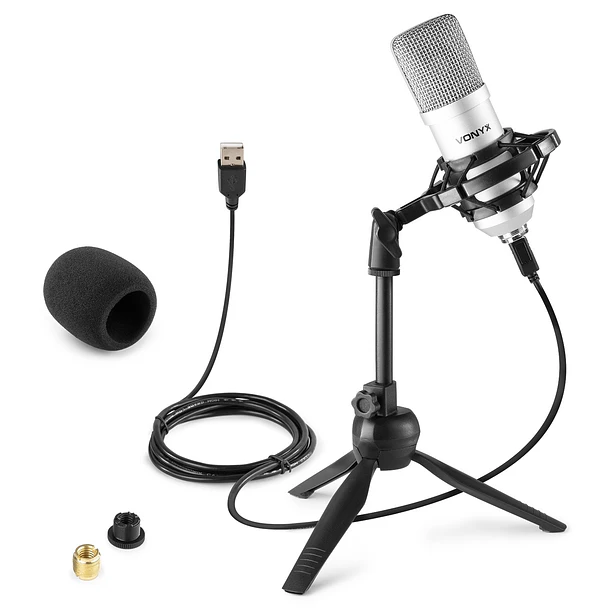 Microfone Condensador USB de Estúdio (CM300S) Titânio - VONYX 1