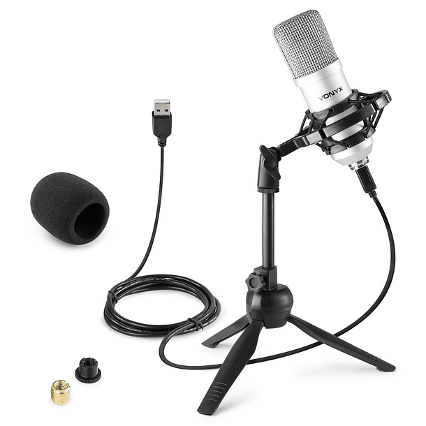 Microfone Condensador USB de Estúdio (CM300S) Titânio - VONYX 1