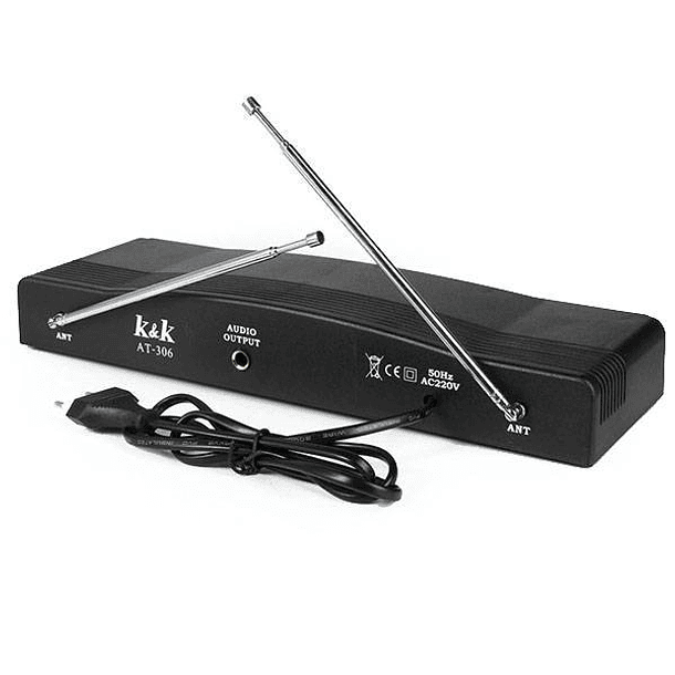 Central 2 Microfones Mão VHF 2 Canais s/ Fios 2