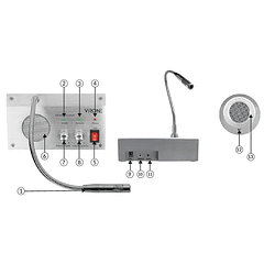 Microfone c/ Intercomunicador Bi-Direccional p/ Vidro - ORNO
